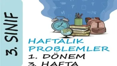 3. Sınıf Haftalık Problemler (1. Dönem 1. Hafta)