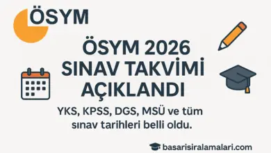 ÖSYM 2026 Yılı Sınav Takvimi Açıklandı (YKS, KPSS, DGS, MSÜ Tarihleri Belli Oldu)