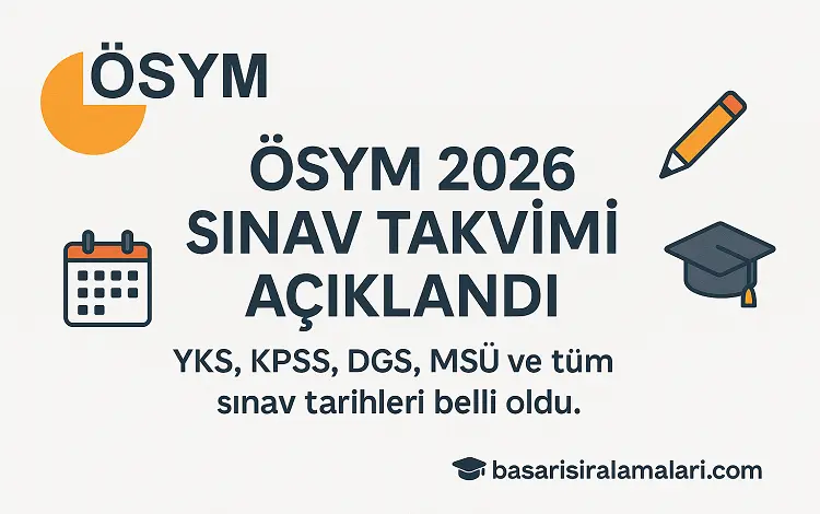 ÖSYM 2026 Yılı Sınav Takvimi Açıklandı (YKS, KPSS, DGS, MSÜ Tarihleri Belli Oldu)