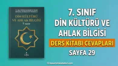 7. Sınıf Din Kültürü 1. Ünite Sayfa 29 Cevapları (MEB Yayınları)