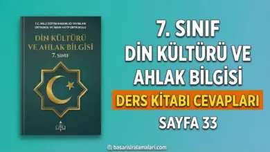 7. Sınıf Din Kültürü 1. Ünite Sayfa 33 Cevapları (MEB Yayınları)
