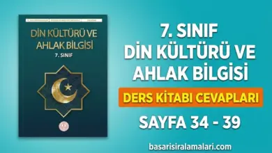 7. Sınıf Din Kültürü 1. Ünite Sayfa 34-35-36-37-38-39 Cevapları (MEB Yayınları)