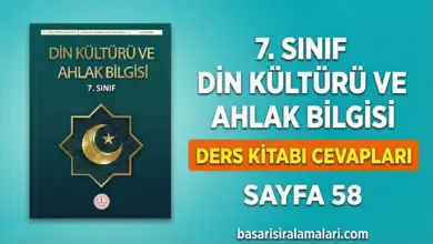 7. Sınıf Din Kültürü 2. Ünite Sayfa 58 Cevapları (MEB Yayınları)