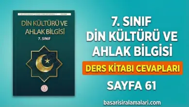 7. Sınıf Din Kültürü 2. Ünite Sayfa 61 Cevapları (MEB Yayınları)