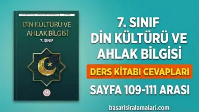 7. Sınıf Din Kültürü 4. Ünite Sayfa 109-110-111 Cevapları (MEB Yayınları)