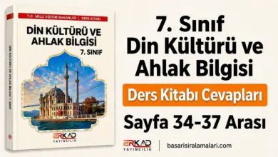 7. Sınıf Din Kültürü ERKAD Yayıncılık Sayfa 34-35-36-37 Cevapları